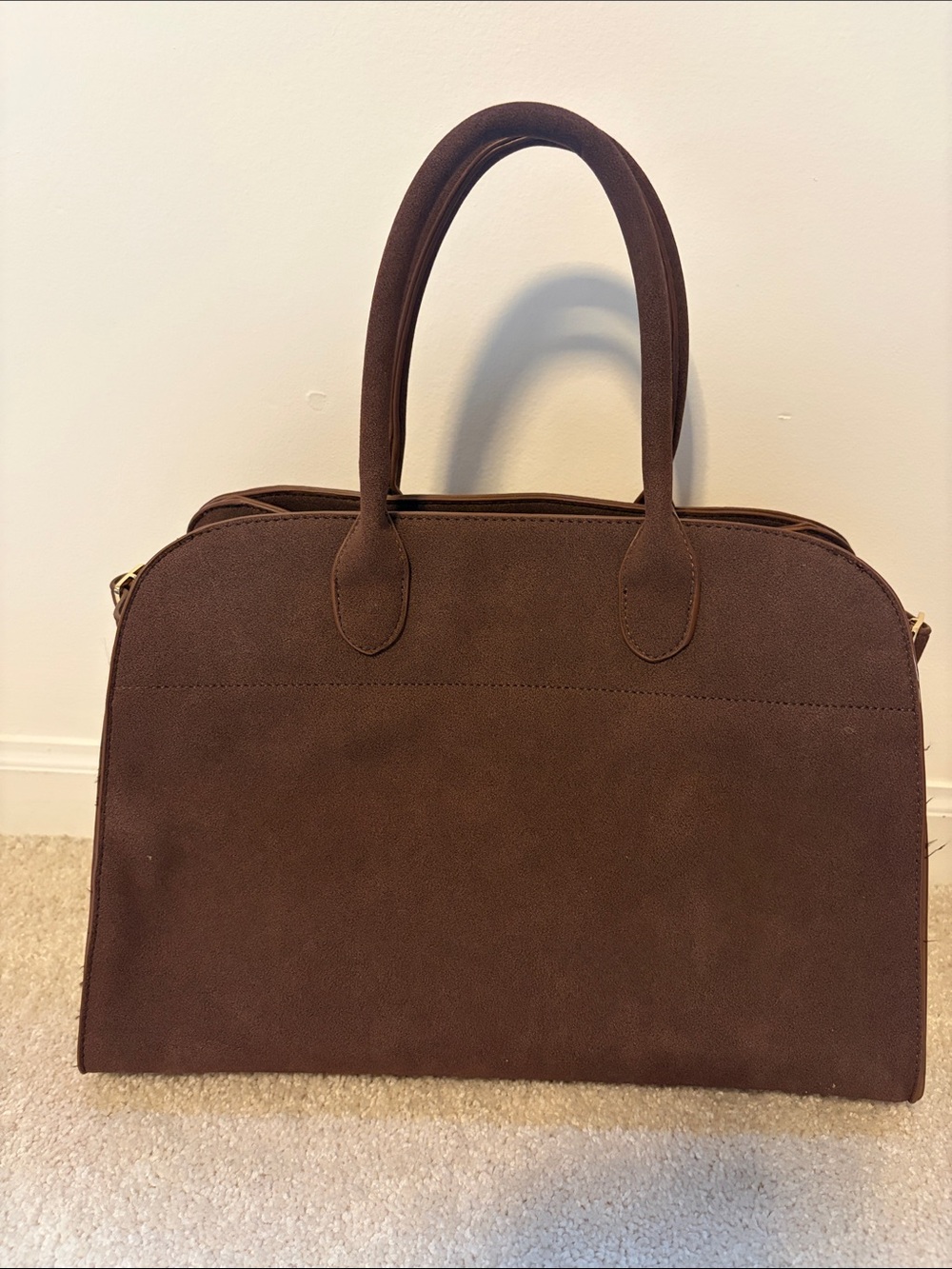 Bronze Snake-Clemente Classic Brown Suede Tote Bag